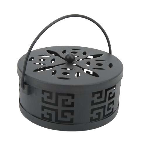Metal Mosquito Coil Holder with Zigzag Pattern, Portable Iron Design 1