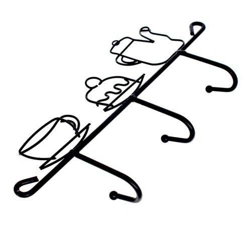 2Pcs Creative Metal Coat Hook Black Iron Hanging Hook for Bags