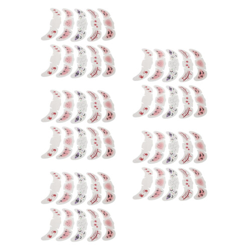 50 Pcs Halloween Face Stickers: Waterproof Realistic 2