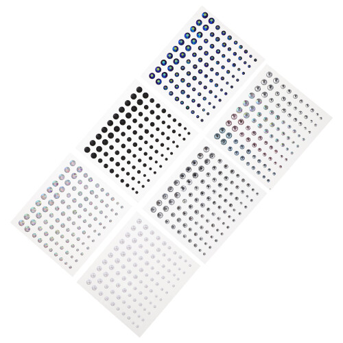 12 Sheets Self Adhesive Eye Face Gems Rhinestone Stickers 1