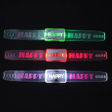 6 Pcs Flashing Wrist Band For Festival Party Green Red White
