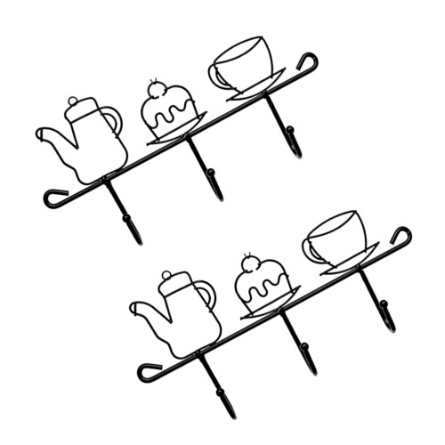 2Pcs Creative Metal Coat Hook Black Iron Hanging Hook for Bags 2