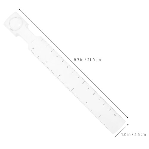 2Pcs Portable Clear Magnifying Drawing Ruler Tool Scale Straight 1