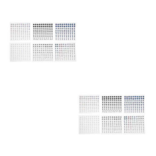 12 Sheets Self Adhesive Eye Face Gems Rhinestone Stickers 2