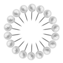 Pearl Head Pushpins White Metal Plastic for Bulletin Board Use