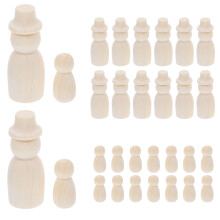 60 Pcs Diy Wooden Doll Pegs For Children Painting Toys