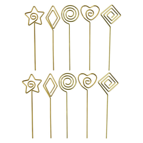 30Pièces Porte-Numéros De Table Dorés Clips Memo