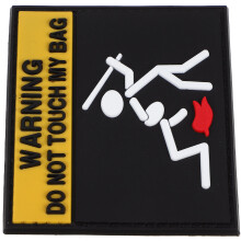 3Pcs Sticky Caution Patch Clothing Embroidered Backpack Warning Slogan