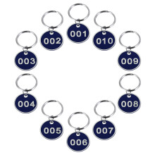 3 Pieces Aluminum Alloy Number Plate Metalnumbered Tags Keyring