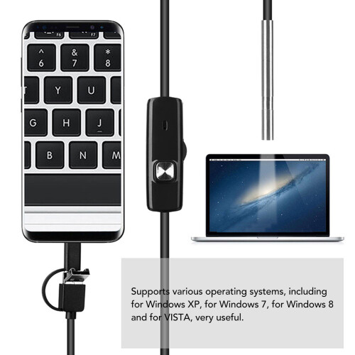 5.5mm 3-in-1 USB Borescope Camera Waterproof 3.5m Inspection Tool 2