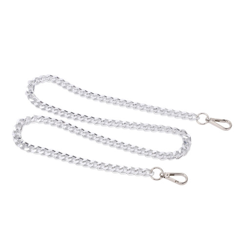 8Pcs Aluminum Curb Chains 39.4in Silver Multi-Purpose Craft Chain 2
