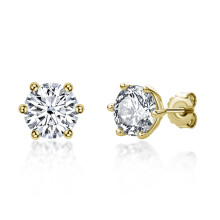 Diamond-Like Stud Earrings for Women, Hypoallergenic Sterling Silver Moissanite Earrings with D Color and VVS1 Clarity, Round Brilliant Cut Lab