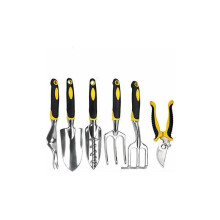 Gardening Kit, Aluminum Alloy, 6 Piece Set with Ergonomic Non-Slip Grip, Heavy Duty Tools for Weeding Digging Transplanting Pruning, Easy to Clean