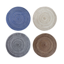 Elegant Dining Enhancers, Washable Non-Slip Heat Resistant Placemats, Round Braided Table Protectors for Everyday Use, Easy Clean Cotton Blend Mats
