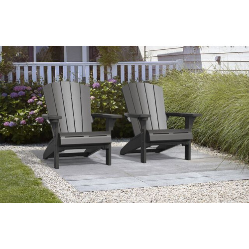 Keter Alpine Adirondack Chair Set - Grey 1
