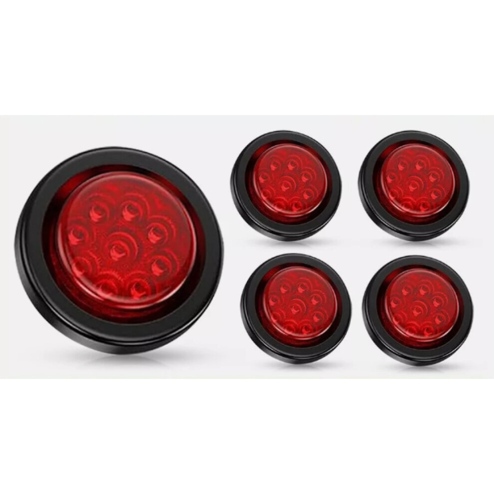 Round Led Marker Lights, Universal Fitment Flush Mount With Rubber Grommets And 12V Bright Visibility, For Truck Trailer 9169997471901