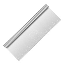 Heavy Duty Pizza Cutter, Compact Size Dough Scraper with Engraved Markings for Accurate Measurements
