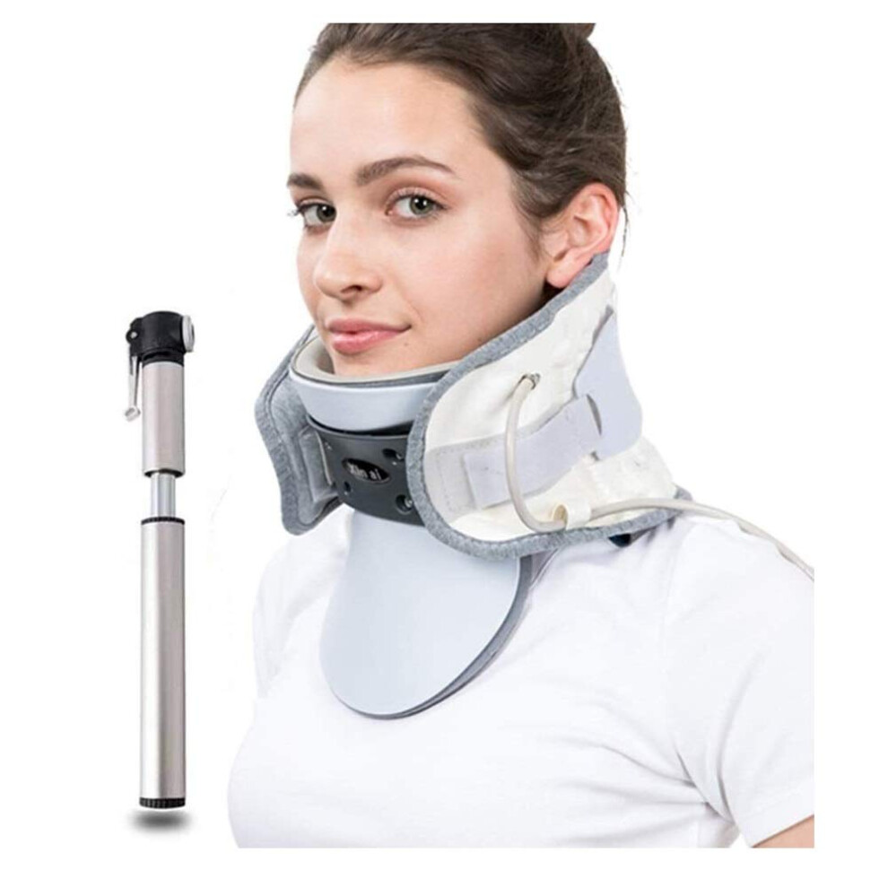 Gray Cervical Traction Device For Neck Pain Relief Support (Gray)