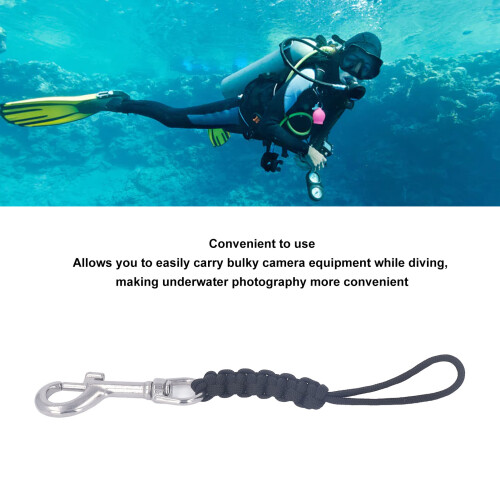Multi-Purpose Diving Camera Lanyard with Quick Release Durable Material Black 2