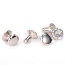1000Stk Metall-Studs Mit Weißem Strass Für Jeans Und Lederverzierung