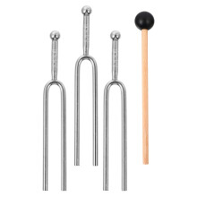 1Ensemble Diapason Métal Argent 440Hz Avec Maillet Bois Pour Guitare