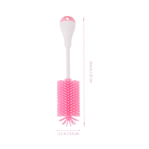 3Pièces Lot Brosse Bébé Long Silicone Rose 1