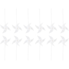 60Pcs Adorable White Paper Windmills DIY Kids Handheld Toys for Garden