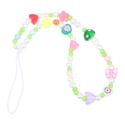 2Pièces Lanière Téléphone Perles Multicolores Charm Portable Sécurisé