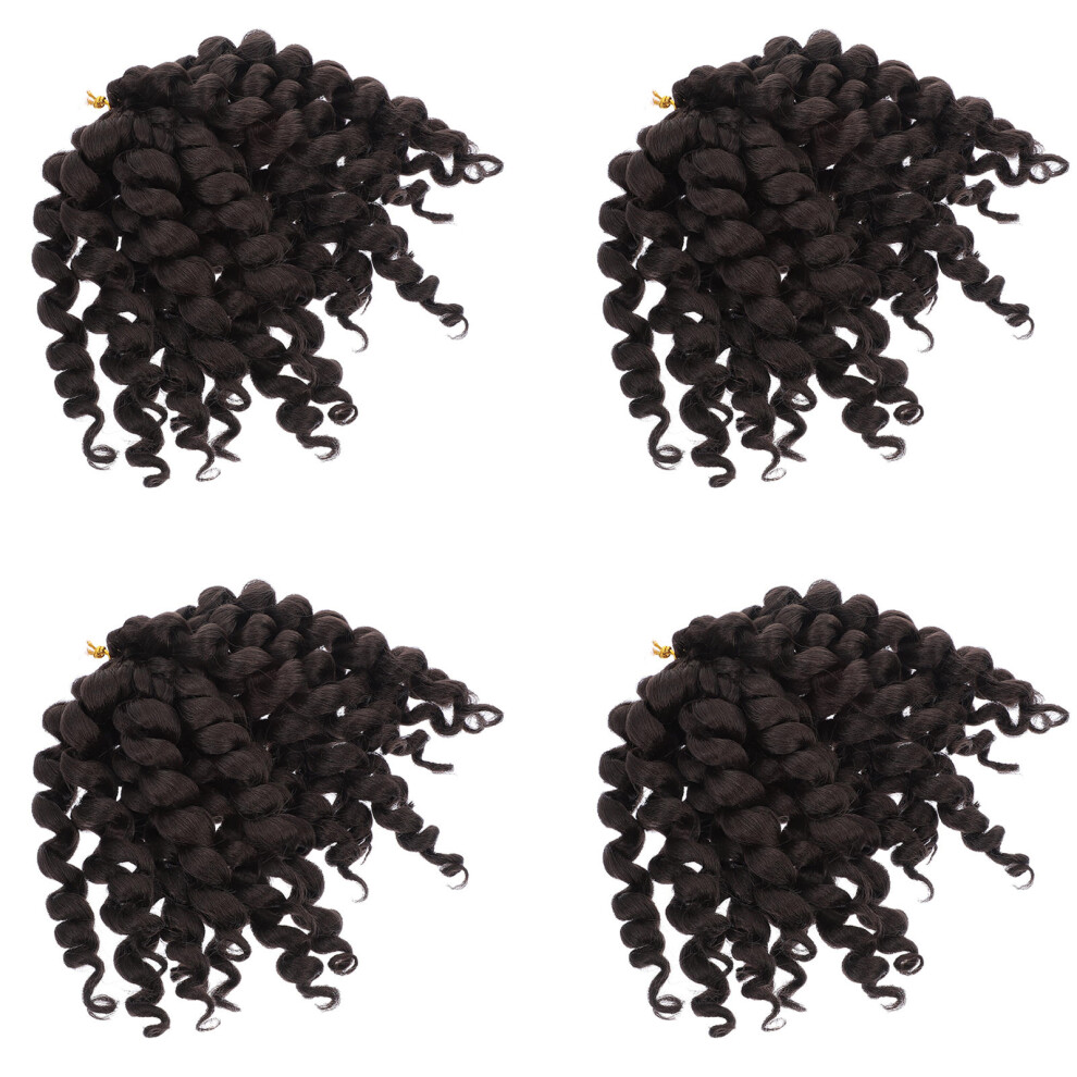 Aboofan Unisex 8 Pcs Twists Crochet Braids Fluffy Curly Synthetic Hair Extension