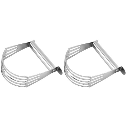 2Pcs Baking Dough Cutter Stainless Steel Pastry Press Tool Silver 1