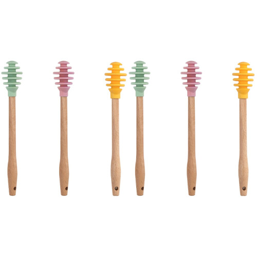 2 Sets 3Pcs Silicone Honey Dippers Sticks Assorted Colors 2