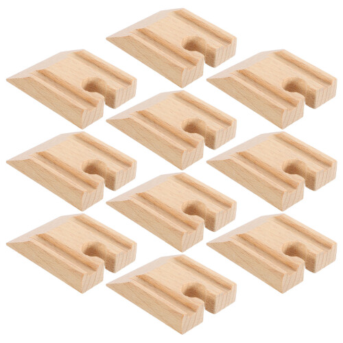 30 Pcs Wood Concave Train Track Replacement Expansion Railway Tracks 2
