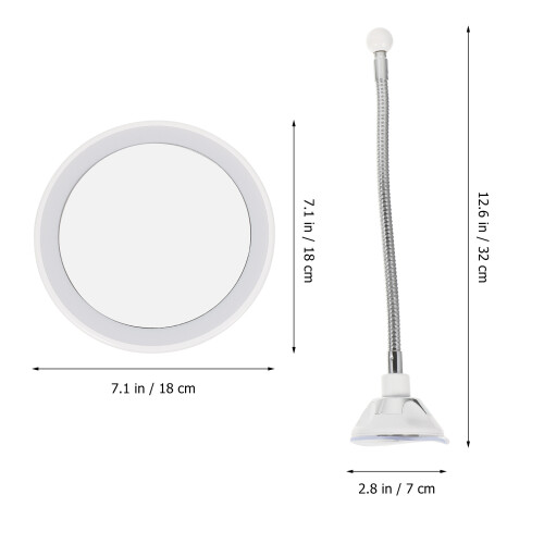 Round Magnifying Makeup Mirror White Suction Cup Portable for Home 1