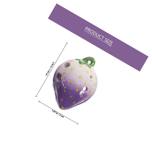 Ceramic 6 Hole Ocarina Strawberry Shape Wind Instrument For Beginners 1