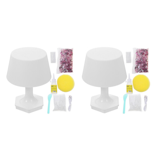 2 Sets Diy Mosaic Table Lamp Kit For Children Handmade Project 2
