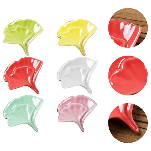 Simulation Leaves Ceramic Chopsticks Rest For Dinner Table Decor 2