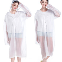 2Pcs Portable Transparent Rain Ponchos for Adults Reusable with Hood