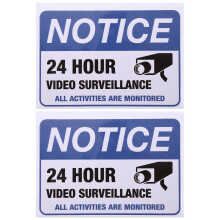 10 Pcs Monitored Warning Stickers For Video Surveillance Security