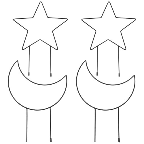 4St Creatief Zwart Metalen Plant Ster-En 1