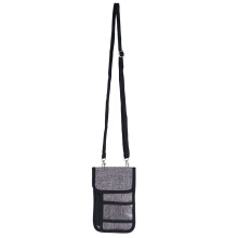 2Pcs Travel Neck Wallet Passport Holder Rfid Blocking Waterproof Grey