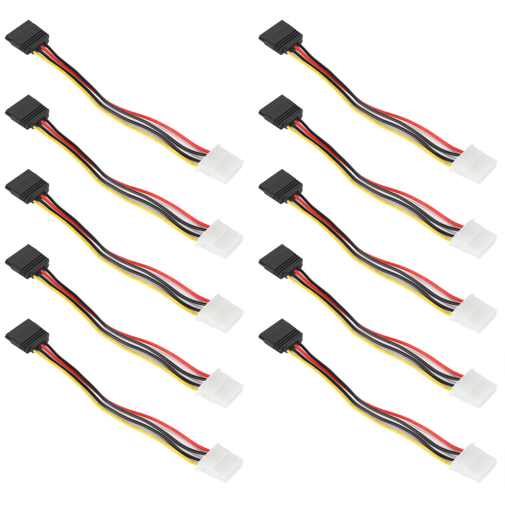 10 Pcs Big 4Pin To 15Pin Ide Sata Power Conversion Splitter Pvc 5011377920995