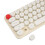 Wireless Mini Retro 68-Key Keyboard + Mouse Set Beige, 2.4G 8