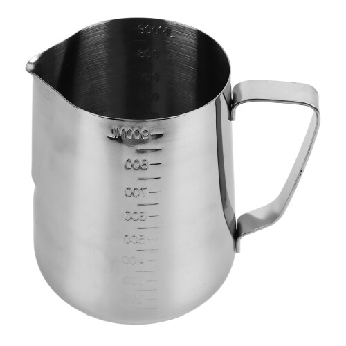 Edelstahl-Milchaufschäumer Milchkaraffe 900ml mit Skala 1