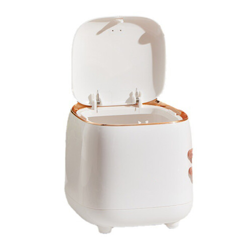 Modern Mini Trash Can with Easy Using for Coffee Tables, Press Type Lid Secure Garbage Bag Fixation for Quality Materials, 1.5L Capacity, Durable ABS 2