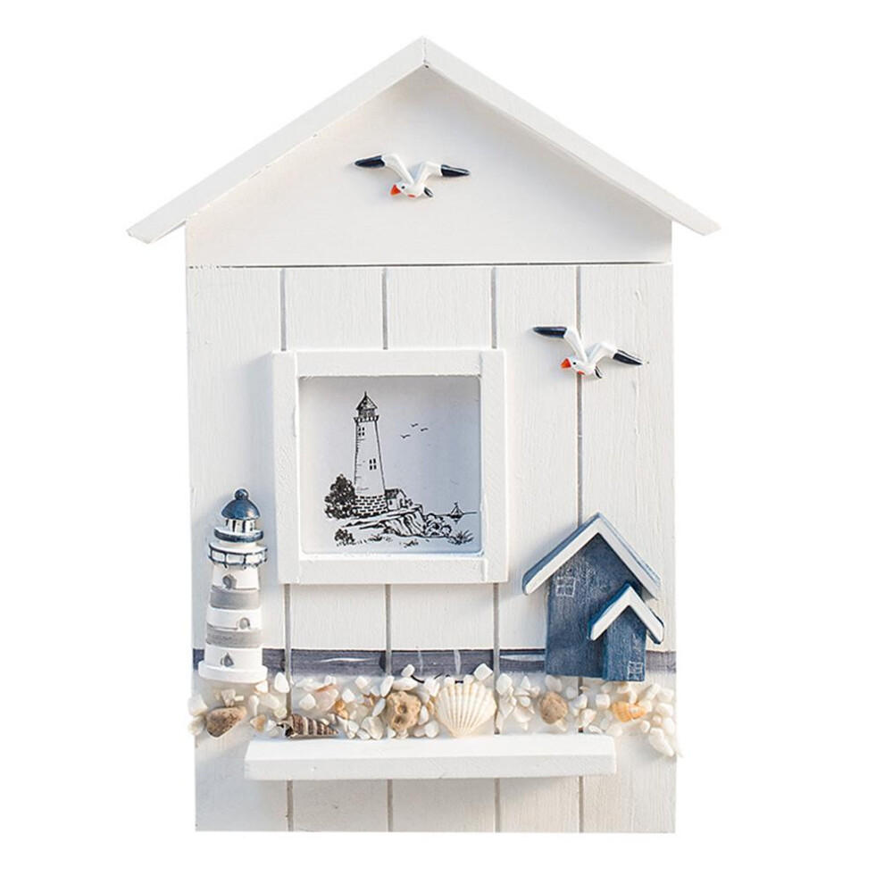 Key Jewelry Holder For Wall, Nautical Wooden Key Box, Mediterranean Style Storage Cabinet, Elegant & Functional Wall Mounted Key Organizer For 9340959774821