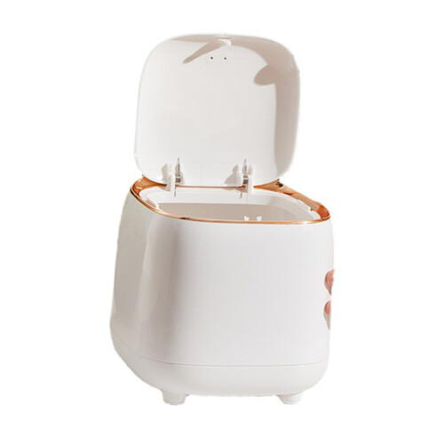 Modern Mini Trash Can with Easy Using for Coffee Tables, Press Type Lid Secure Garbage Bag Fixation for Quality Materials, 1.5L Capacity, Durable ABS 1