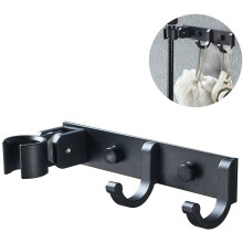 Supporto a parete per soffione doccia, doccetta standard in lega di alluminio spaziale resistente, ganci in acciaio inossidabile per bombe da bagno e