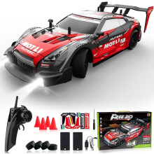Auto da drift ad alta velocità, sistema 4WD con controllo di frequenza a 2,4 GHz per manovre fluide, luci a LED per gare notturne, carrozzeria e