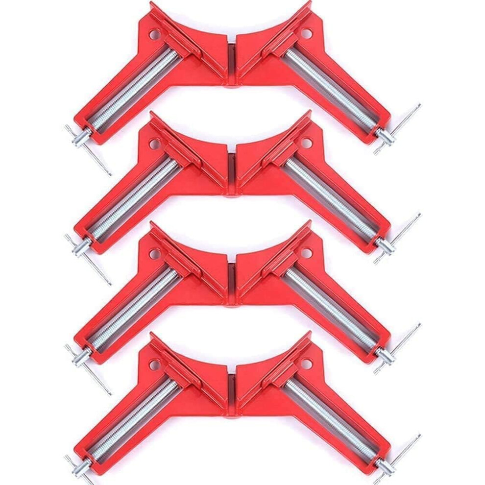 All-Aluminum Die-Casting Red Corner Clamps, Durable & Rustproof 90 Degree Right Angle Clip For Woodworking And Reinforced Frame Production, 9448196423011