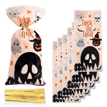 Transparente Süßigkeitentüten mit Cartoon-Motiven, Halloween-Zellophantüten mit besonderem, aufmerksamkeitsstarkem Design, durchsichtige